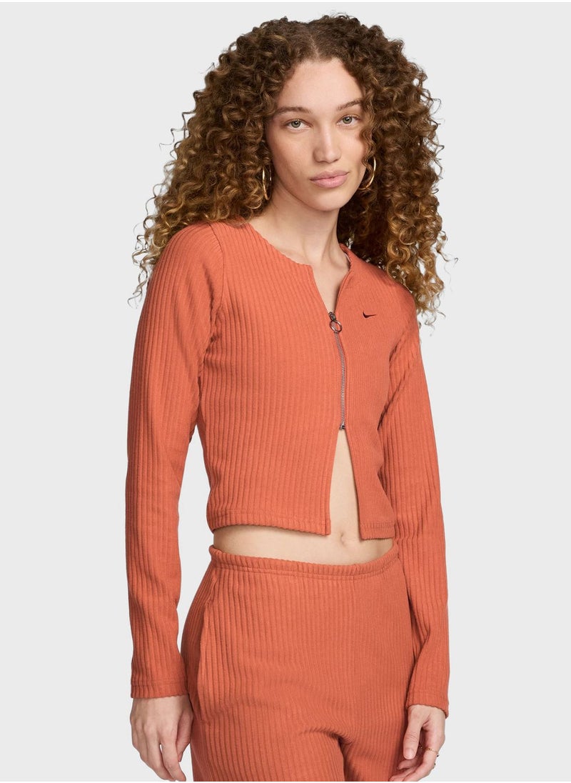 Nsw Ribbed Cardigan Top