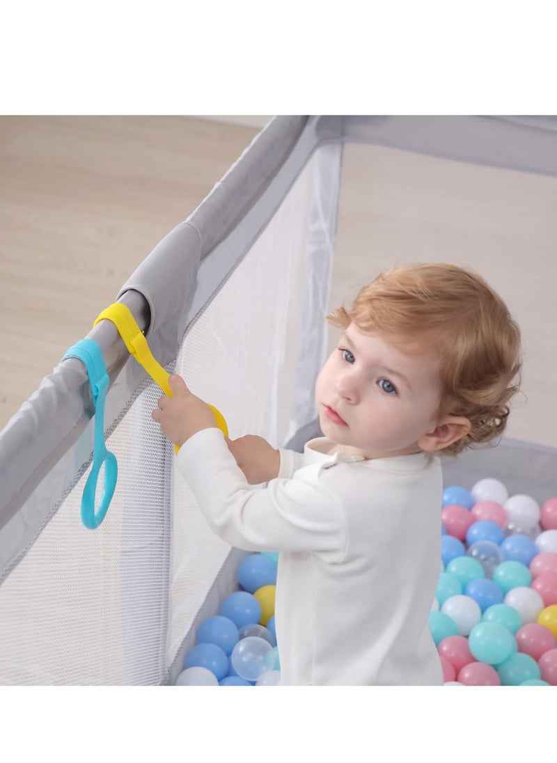 Baby Playpen Playpen for Babies and Toddlers Baby Play Yards Safety Indoor Baby Fence Play Area Extra Large Baby Gate Playpen with 30 Balls Infants Kids Activity Play Pen Cente 130 × 130 CM