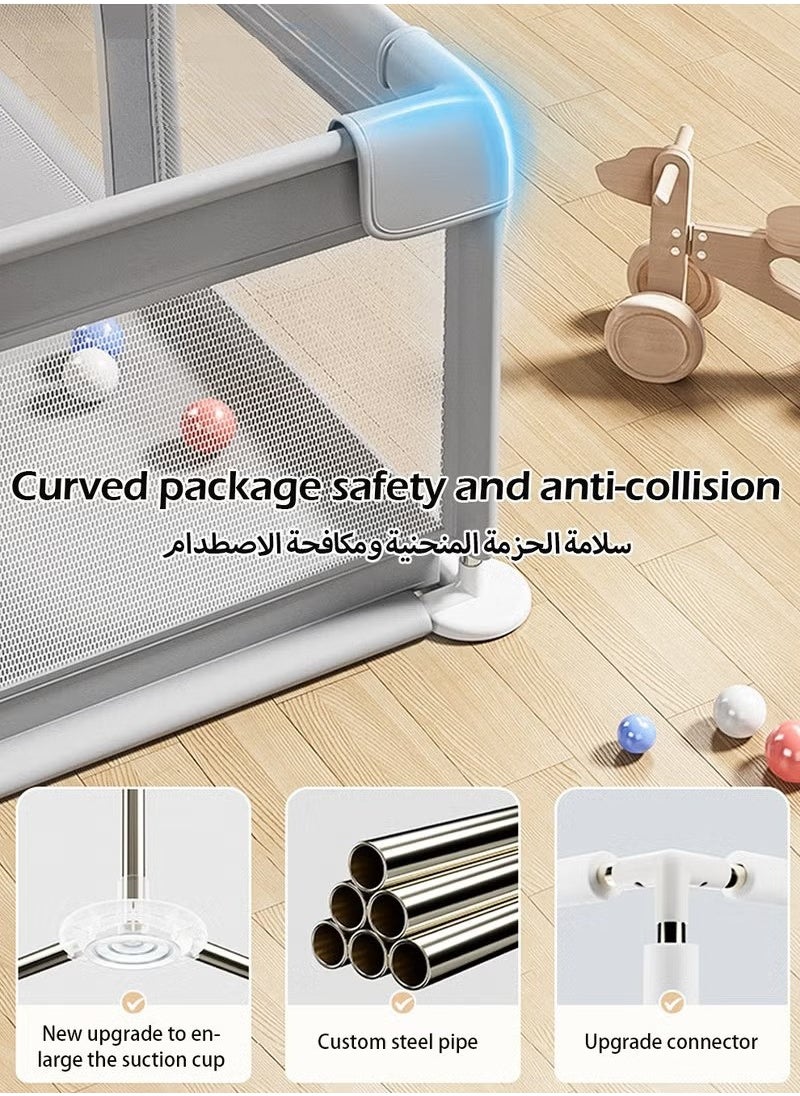 Baby Playpen Playpen for Babies and Toddlers Baby Play Yards Safety Indoor Baby Fence Play Area Extra Large Baby Gate Playpen with 30 Balls Infants Kids Activity Play Pen Cente 130 × 130 CM