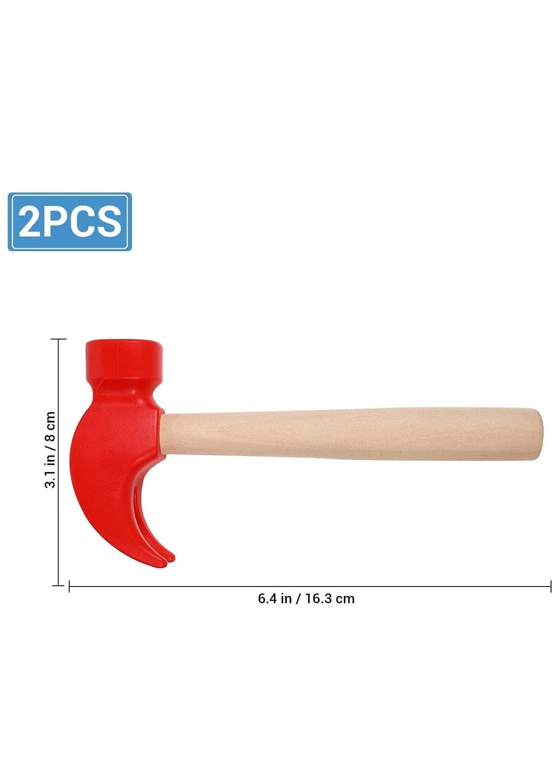 Wooden Hammer Toys Simulation Hammers Maintenance Tools Toys Pretend Play Educational Toys for Kids Children 2pcs