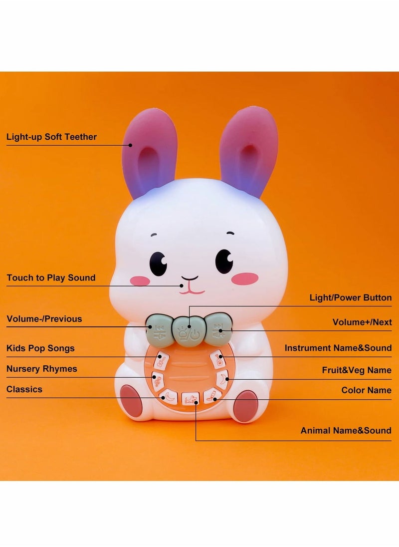 Baby Toys 3-6 Months Infant Musical Toys for Babies 3-6-12 Months, Baby Bunny Early Educational Light Up Toy, Baby Learning Toy 12-18 Months Newborn Toy Baby Boys and Girls Gifts