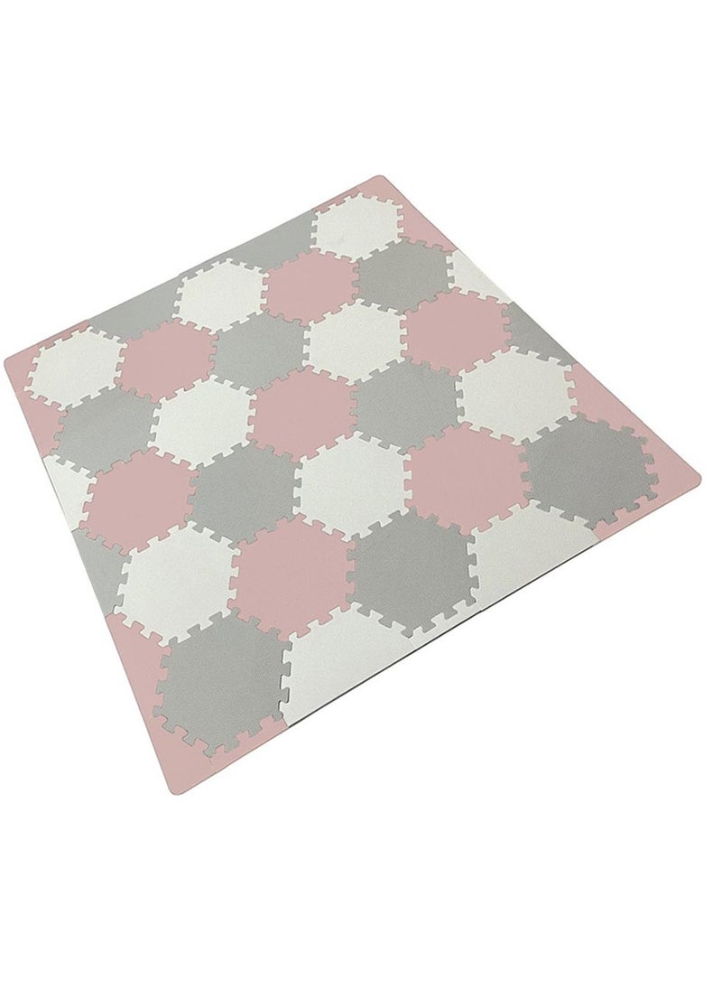 Bumble & Bird - BabySafe Play Mat - Hexagonal Pink/Cream