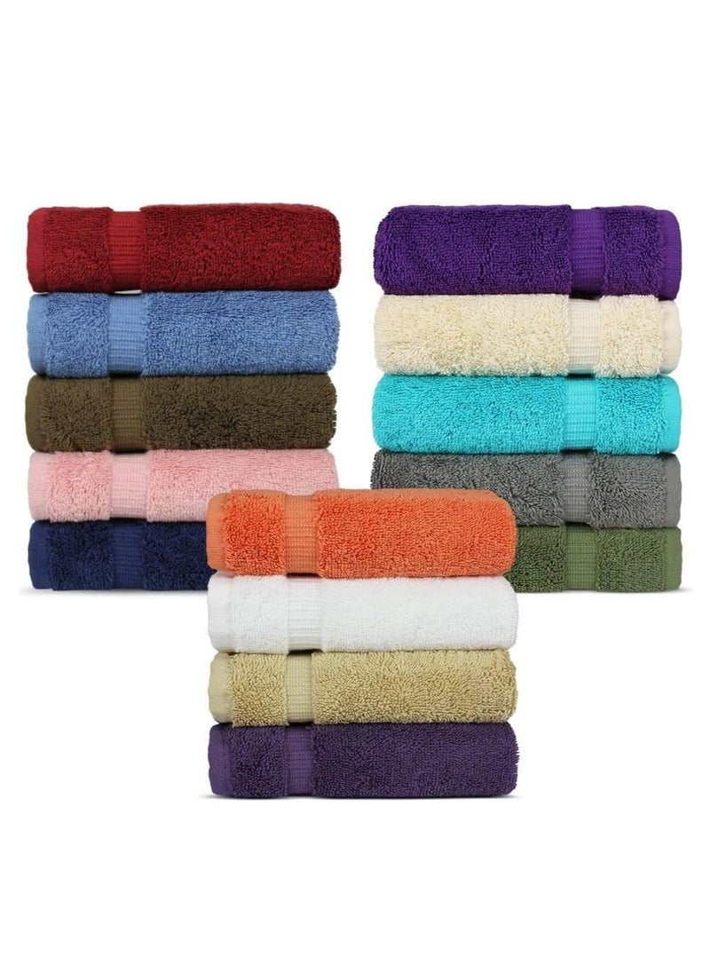 Chakir Turkish Linens Hotel & Spa Quality, Highly Absorbent 100% Cotton Turkish Washcloths (2 X 6 Random Colors - Set of 12)