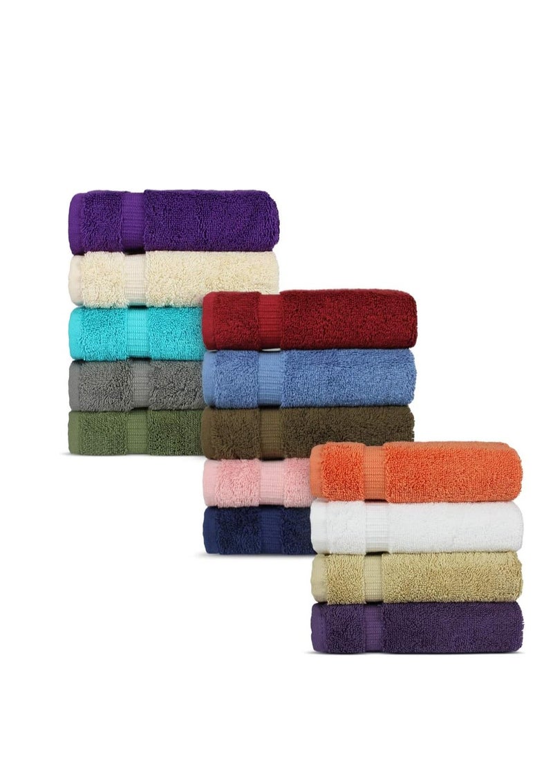 Chakir Turkish Linens Hotel & Spa Quality, Highly Absorbent 100% Cotton Turkish Washcloths (2 X 6 Random Colors - Set of 12)