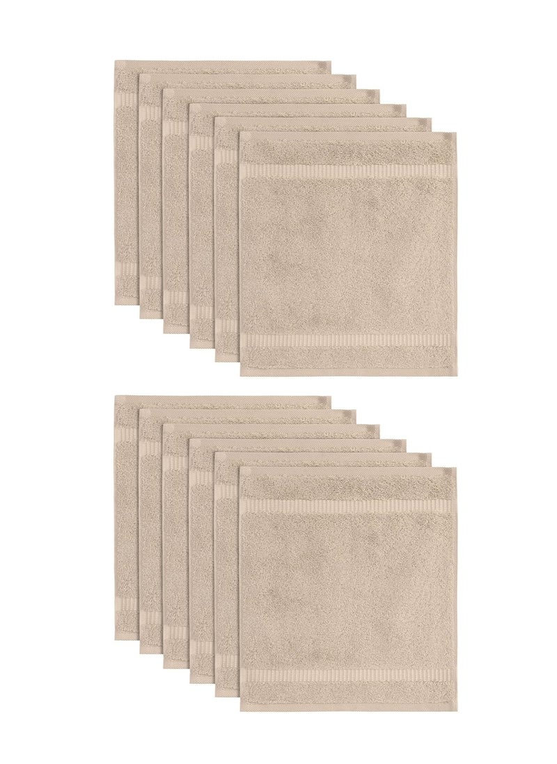 SALBAKOS - Premium Washcloths 12 Pack Set, 100% Turkish Cotton, Highly Absorbent & Quick Dry, Face Towels Wash Cloths for Hotel, Spa & Gym | 13