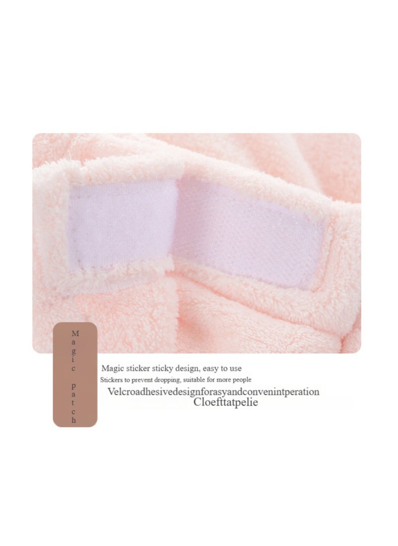 Cat Coral Fleece Drying Hat and Bathrobe Set with Embroidery - Short and Long Hair Options (3-Piece Set)