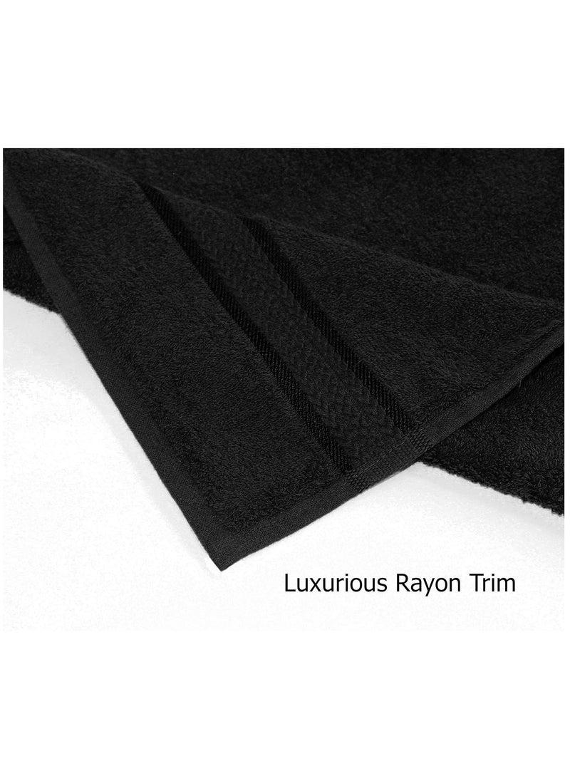 COTTON CRAFT Ultra Soft 12 Pack Wash & Face Cloths 12x12 - Highly Absorbent Bathroom Shower Kitchen Utility Towels - Use Everyday - Easy Care Machine Wash - Premium Ringspun Cotton 580 GSM - Black