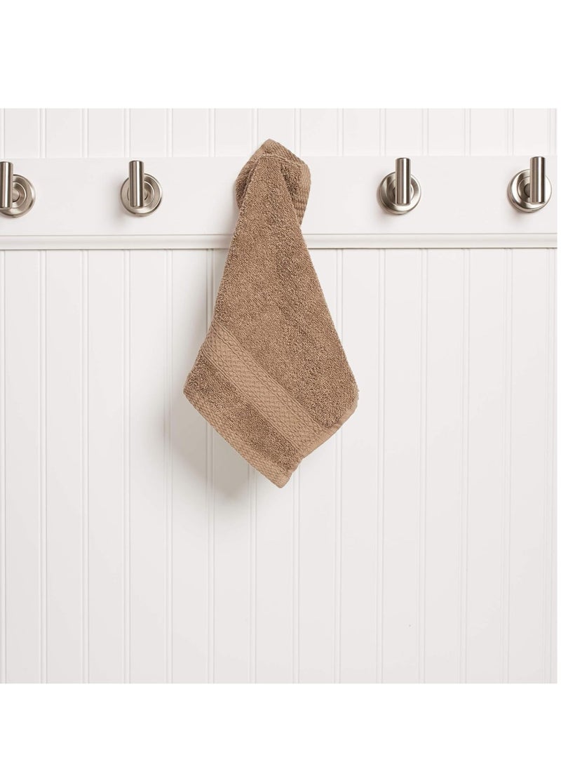 Luxurious Washcloths – Set of 12 – Size 13” x 13” – Thick Loop Pile Washcloth – Absorbent and Soft 100% Ring-Spun Cotton Wash Cloth – Lint Free Face Towel – Wash Cloths Perfect for Bathroom
