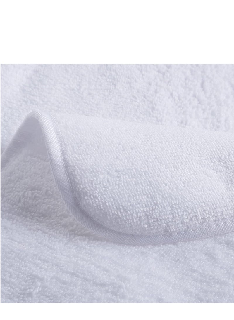 POLYTE Premium Lint Free Microfiber Washcloth Face Towel, 13 x 13 in, Set of 6 (White)