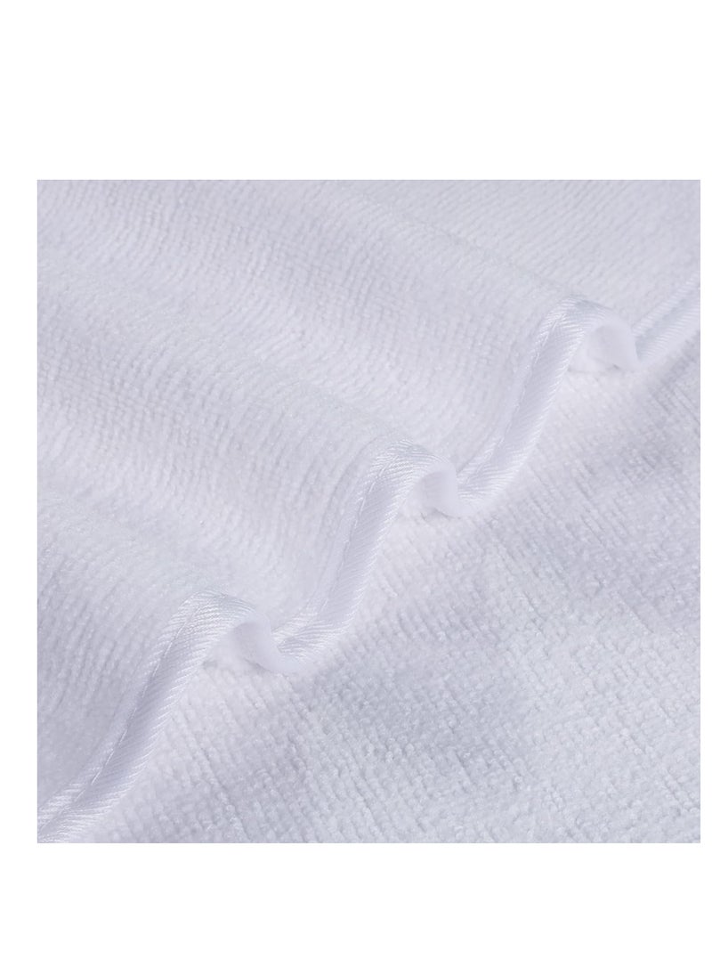 POLYTE Premium Lint Free Microfiber Washcloth Face Towel, 13 x 13 in, Set of 6 (White)