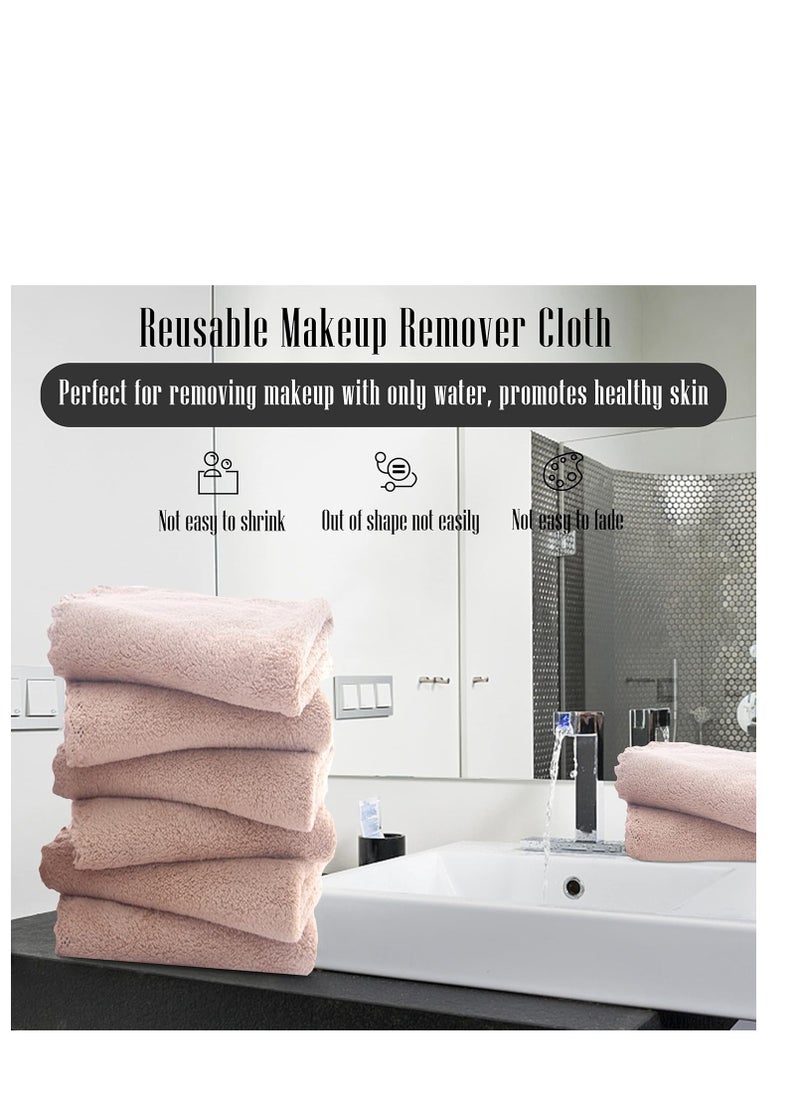 TENSTARS 12 Pack Premium Washcloths Set - Quick Drying - Soft Microfiber Coral Velvet Highly Absorbent Wash Clothes - Multipurpose Use as Bath Fitness, Spa, Facial, Fingertip Towel (Brown)