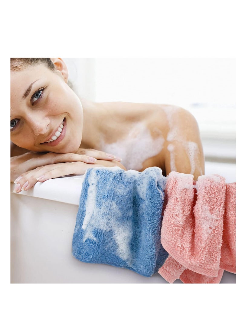 Cleanbear Face-Cloth Washcloths Set,100% Cotton, High Absorbent, 6-Pack 6 Colors, Size13 x13-deep Color