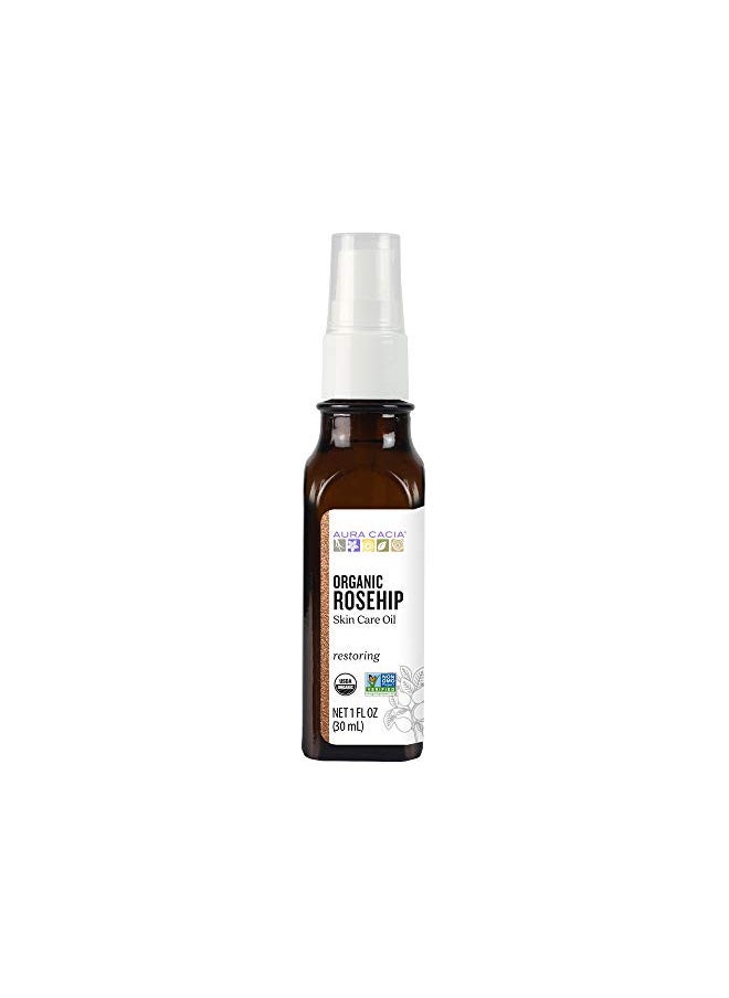 Aura Cacia - Organic Rosehip Oil | Certified Organic & Non-GMO Project Verified Skin Care | 1 fl. oz.
