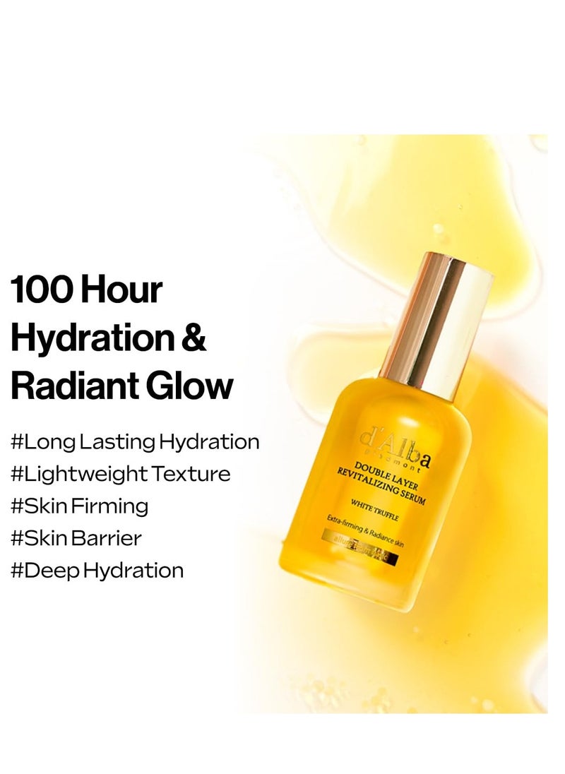 d'alba Piedmont Italian White Truffle Double Layer Revitalizing Serum, 100hr Hydration, Hyaluronic Acid and Centella Asiatica, Skin Firming and Tightening, Long-lasting Korean Skin Care (1.69 fl.oz)