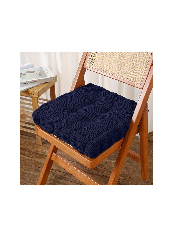 Biscuit seat cushion thickened chair cushion butt seat cushion still office seat Colour:White - Navy blue Sizes:40 x 40 cm