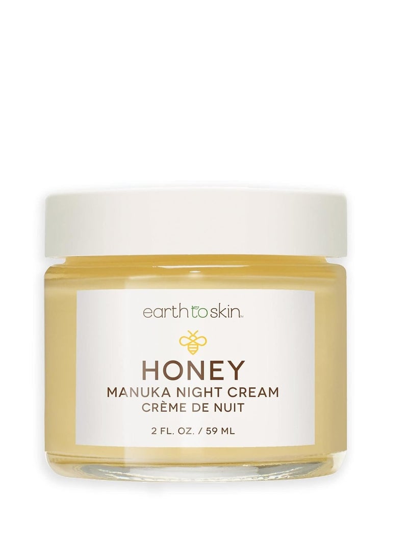 Earth To Skin Honey Manuka Calming Night Cream with Shea Butter, Vitamins E & D, Macadamia Seed Oil for All Skin Types (2.0 Fl Oz)