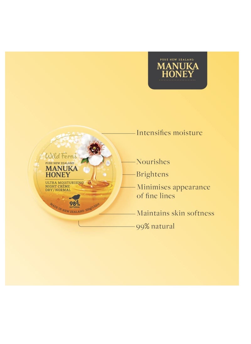 Wild Ferns Manuka Honey Ultra Enriching Night Crème - Dry to Normal, 99% Natural, 100 milliliters