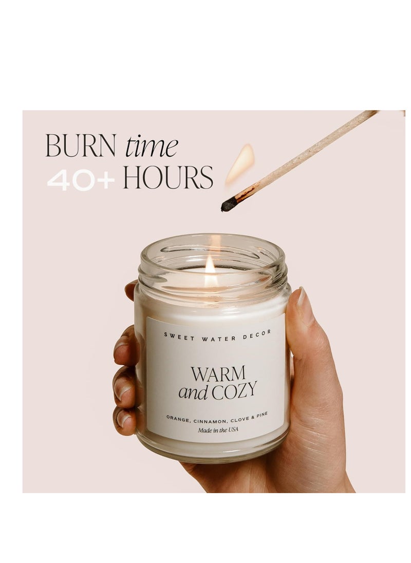 Sweet Water Decor, Be Still and Know, Sea Salt, Jasmine, Cream, and Wood Scented Soy Wax Candle for Home | 9oz Clear Jar, 40 Hour Burn Time, Made in the USA