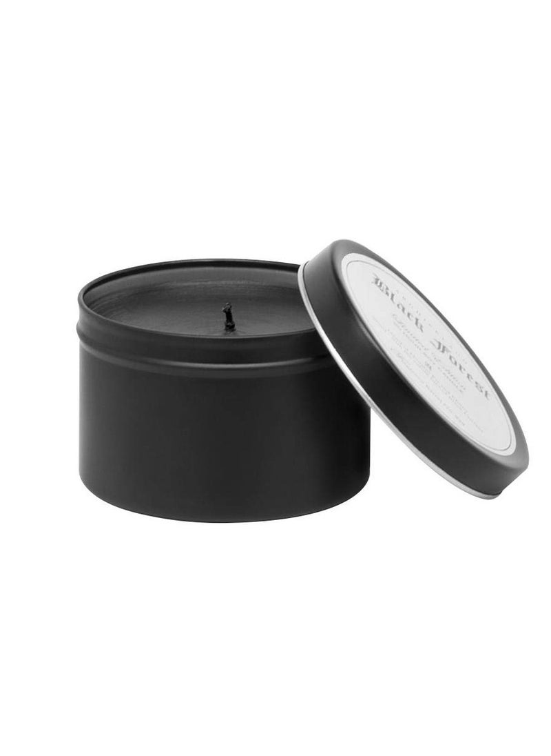 Archipelago Botanicals Black Forest Travel Tin Candle, Dark Ebony Wood, Douglas Fir and Black Currant Scent, Lead-Free Candle Wick, Burns Approx. 30 Hours (5.7 oz)