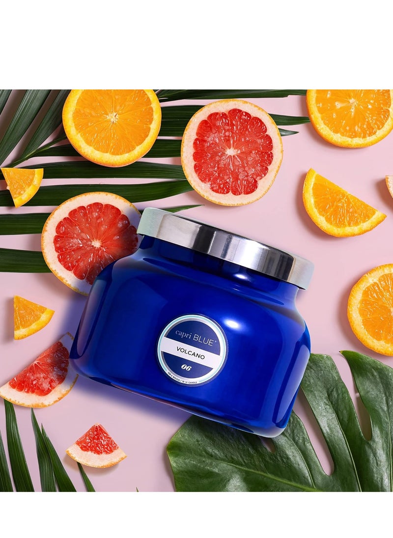 Capri Blue Volcano Scented Candles - Luxury Candles for Home Scented with Tropical Fruit & Sugared Citrus - Soy Candle Wax Blend - Tropical Candle - Jar Candles - Blue Candle (19 oz)
