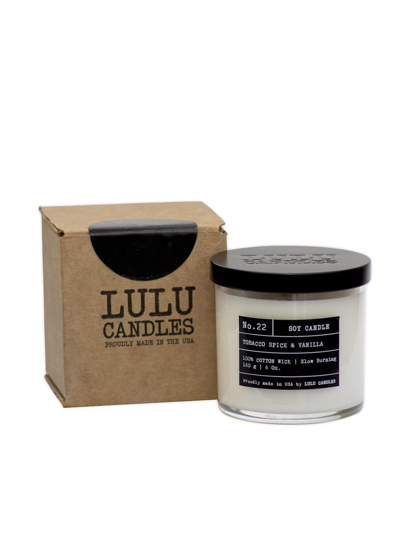 Lulu Candles | Black Tea & Sage | Luxury Scented Soy Jar Candle | Hand Poured in The USA | Highly Scented & Long Lasting- 6 Oz.