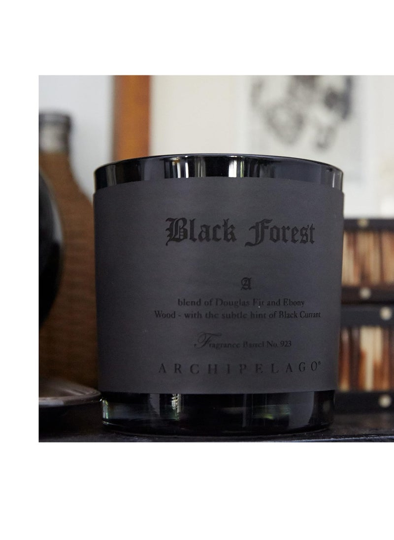 Archipelago Botanicals Black Forest Letter Press Candle, Dark Ebony Wood, Douglas Fir and Black Currant Scent, Clean Soy Wax Blend, Burns Approx. 100 Hours (13 oz)
