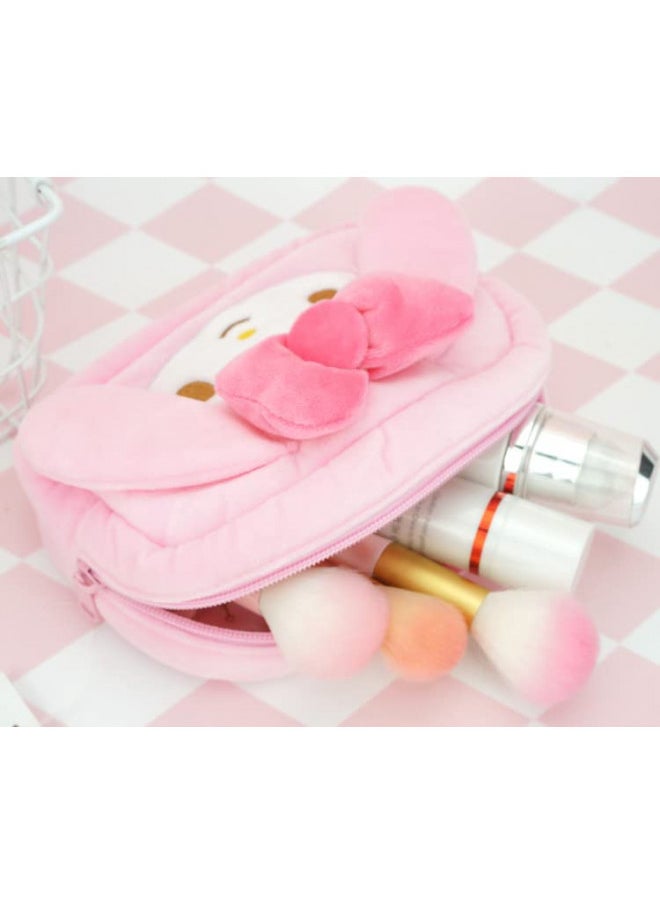 Roffatide Anime My Melody Makeup Bag Portable Small Cosmetic Bag Zipper Pen Pouch Pencil Case For Women Girls