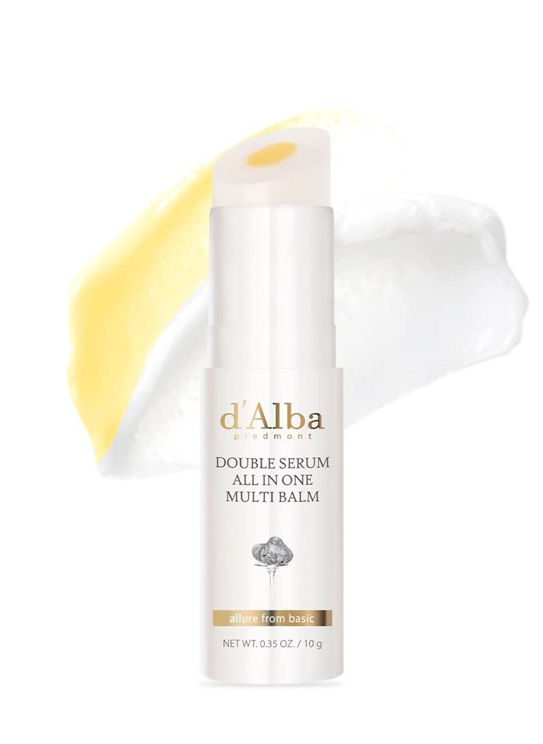 d'Alba Italian White Truffle Double Serum All-in-one Multi Balm, Vegan Skincare with Vitamin C and Vegan Collagen, 3-in-1 Anti Wrinkle, Eye Treatment, Dark Spot Remover