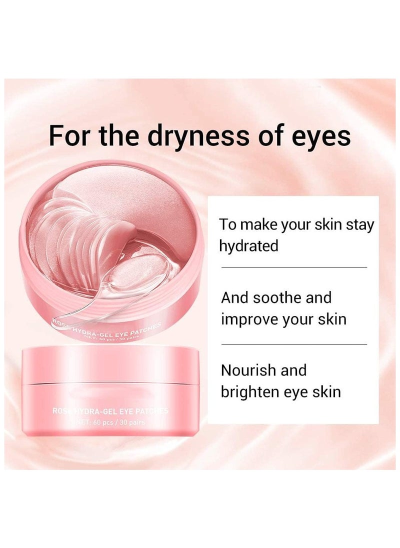 Lanbena Rose Hydra-Gel Eye Patches and Renewing Eye Serum 2 Count