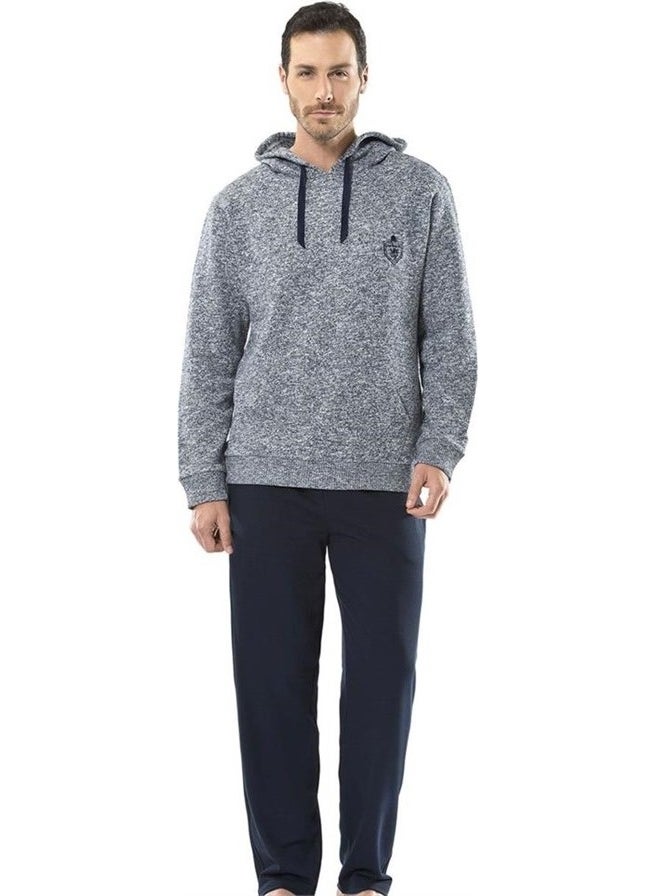 2156 Hooded Men's Tracksuit Set- Navy Blue