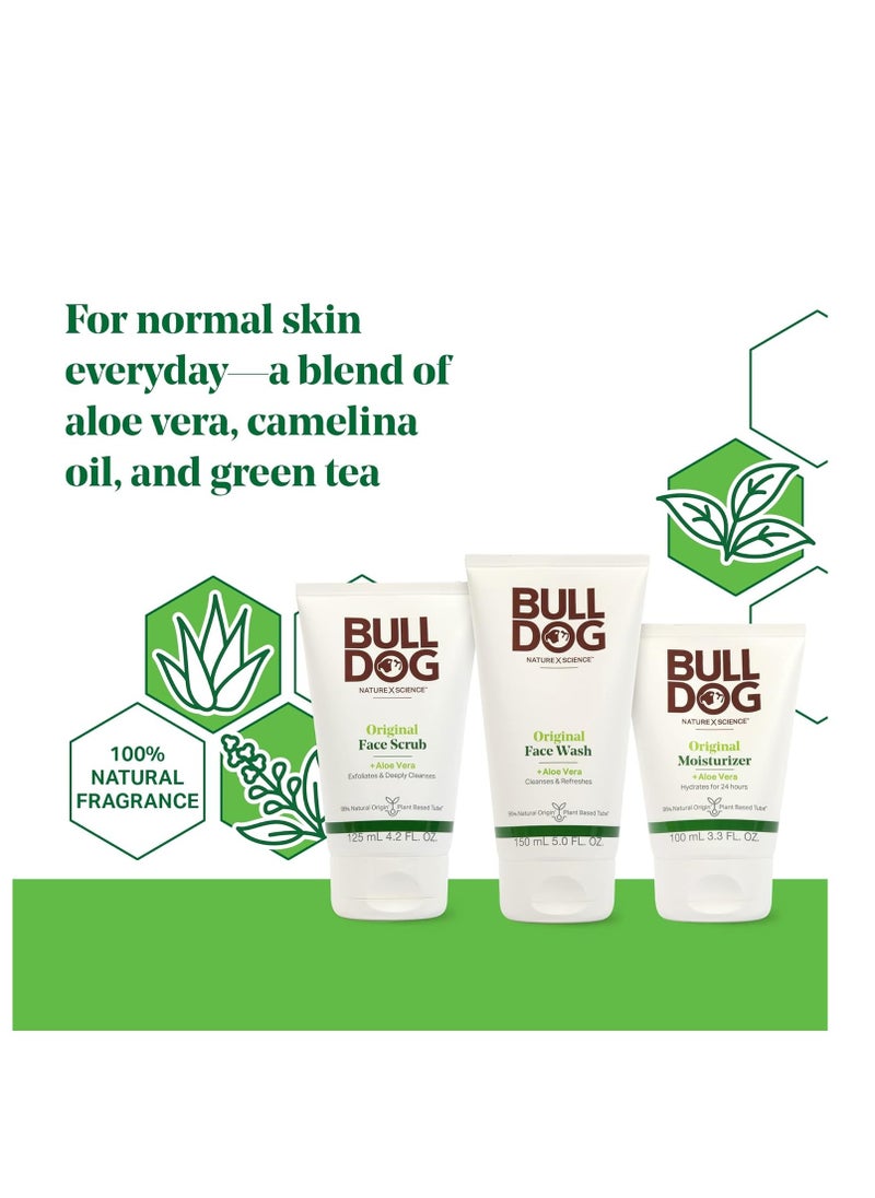 Bulldog Mens Skincare and Grooming Original Full Face Kit with Moisturizer, Face Wash & Face Scrub