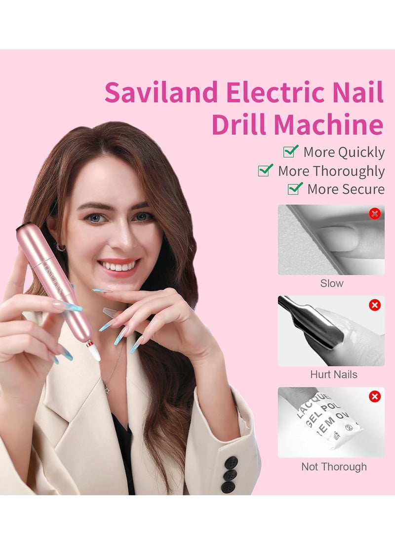 SAVILAND Electric Nail Drill - Electric Nail File Efile Nail Drill Professional Manicure with 6PCS Nail Drill Bits