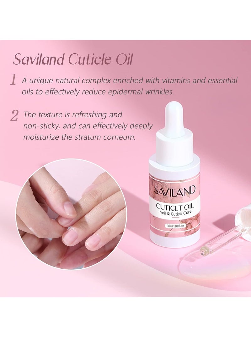 SAVILAND Cuticle Remover and Cuticle Oil Kit – Nail Care Kit with Cuticle Remover Liquid & 1.01 oz Cuticle Oil Cuticle Trimmer for Cuticle Softener & Moisturize Manicure Kit for Home Use