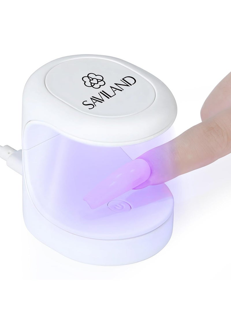 Saviland Mini Nail Lamp, Quick-Dry Gel Nail Lamp 16W, Portable U V Light for Easy and Fast Nail Extension, U V LED Curing Lamp for Manicure Starters DIY Nail Art