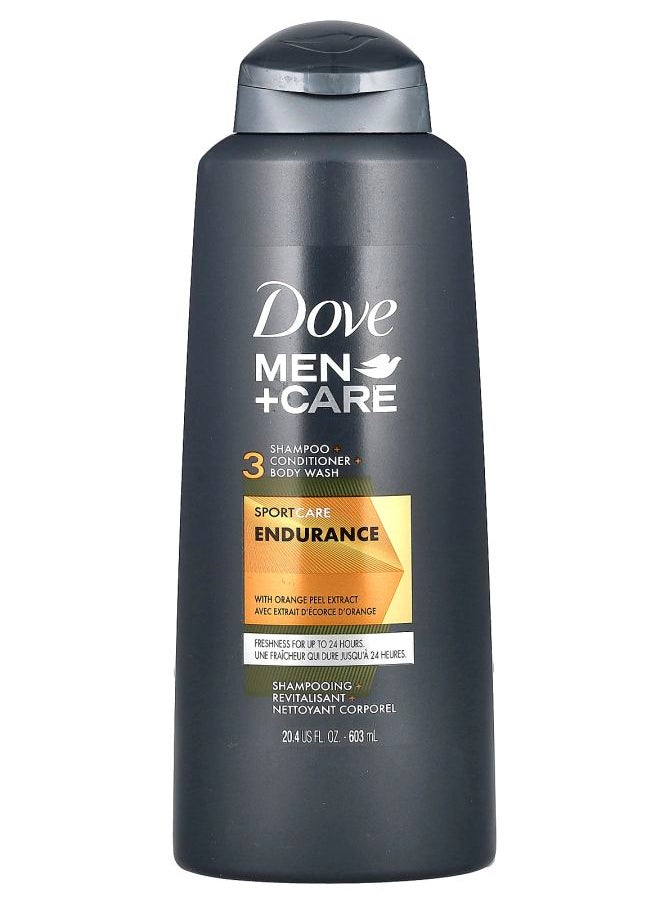 Men+Care 3 Shampoo + Conditioner + Body Wash SportCare Endurance with Orange Peel Extract 20.4 fl oz (603 ml)