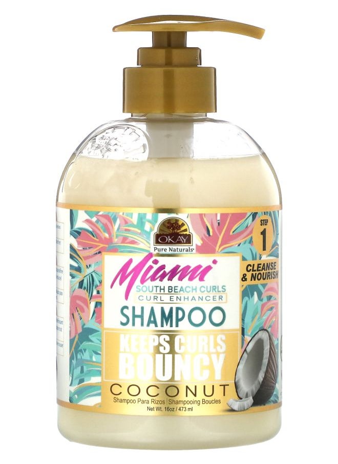Miami South Beach Curls Curl  Enhancer Shampoo Coconut 16 oz (473 ml)