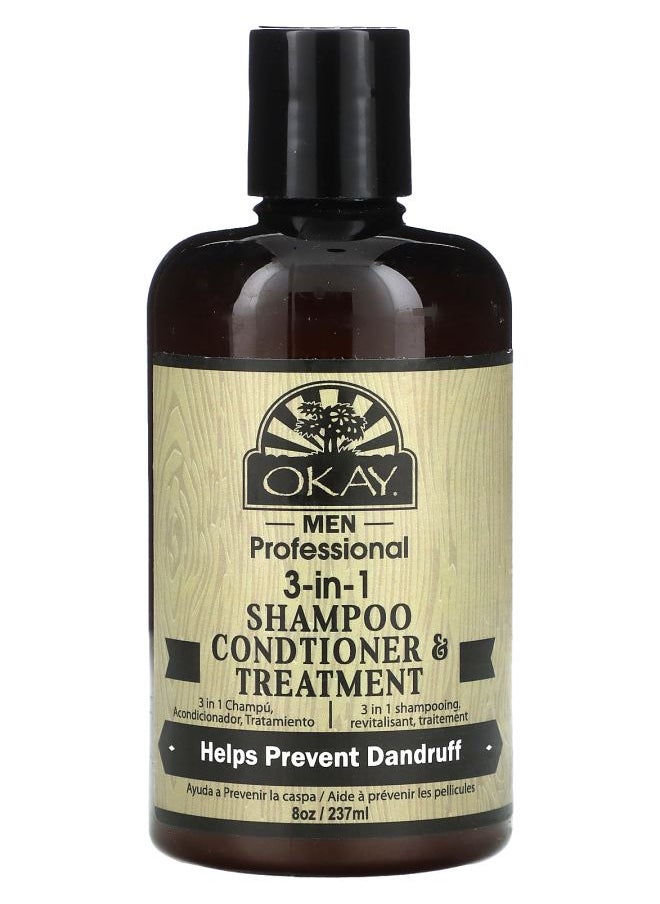 Men Professional 3-in-1 Men Shampoo Conditioner & Treatment 8 oz (237 ml)
