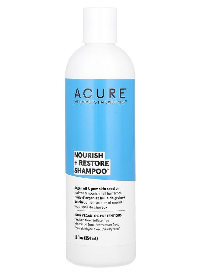 Nourish + Restore Shampoo All Hair Types Argan Oil & Pumpkin Seed Oil 12 fl oz (354 ml)