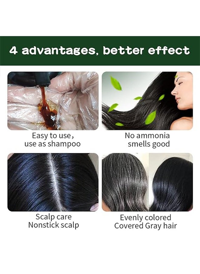 500ML Hair Dye Shampoo Black Hair Shampoo 3 IN 1 Organic Herbal Natural Fast Hair Coloring Shampoo for Men Women Cover Grey White Hair (DARK BROWN)