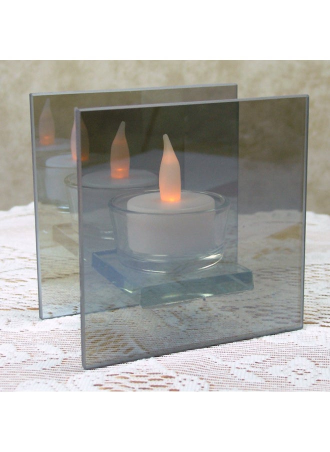 Infinity LED Tea Light Candle Holder Mirrored Glass Holder with Flameless Candle Gives The Illusion of Infinity