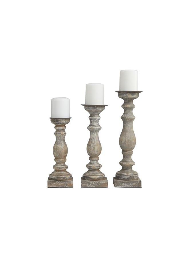 Deco 79 Wood Candle Holder, Set of 3 15