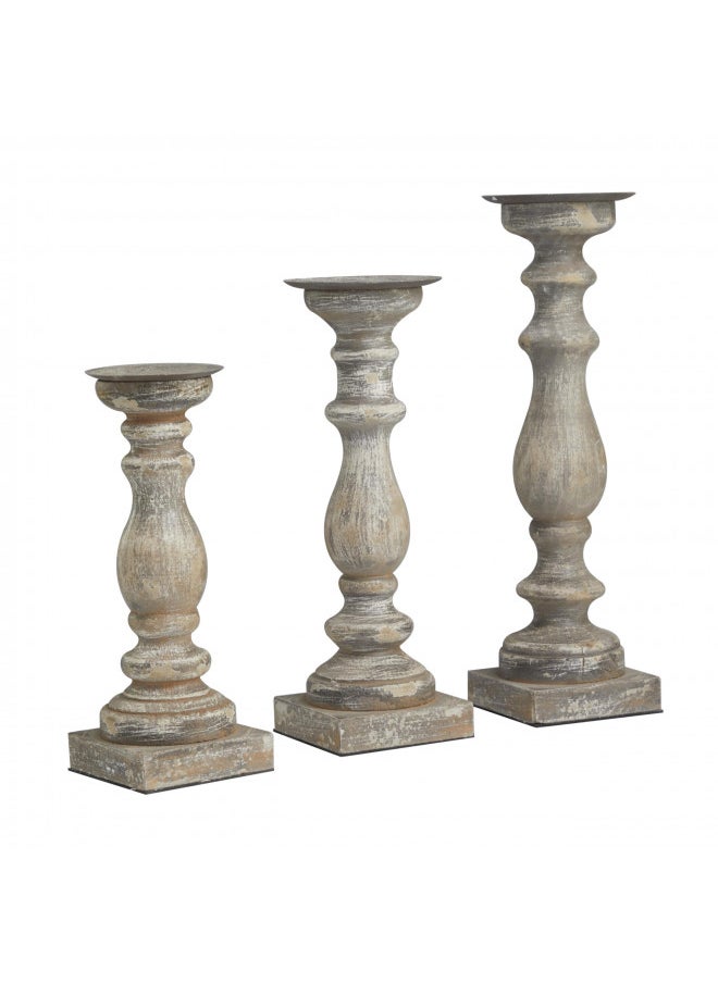 Deco 79 Wood Candle Holder, Set of 3 15