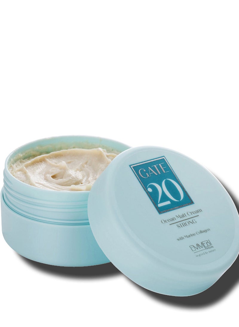 EMMEBI ITALIA Gate 20 Ocean Matt Cream Strong Natural - Marine Collagen for Matte and Strong Hold - 100 ml