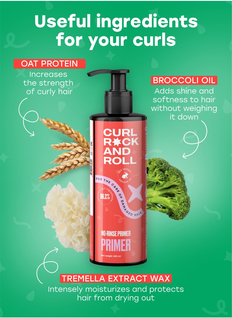 Curl Rock and Roll Primer for Natural Hair & Curls - Nourishes and Moisturizes - Paraben-Free & Sulfate-Free, 250 ml