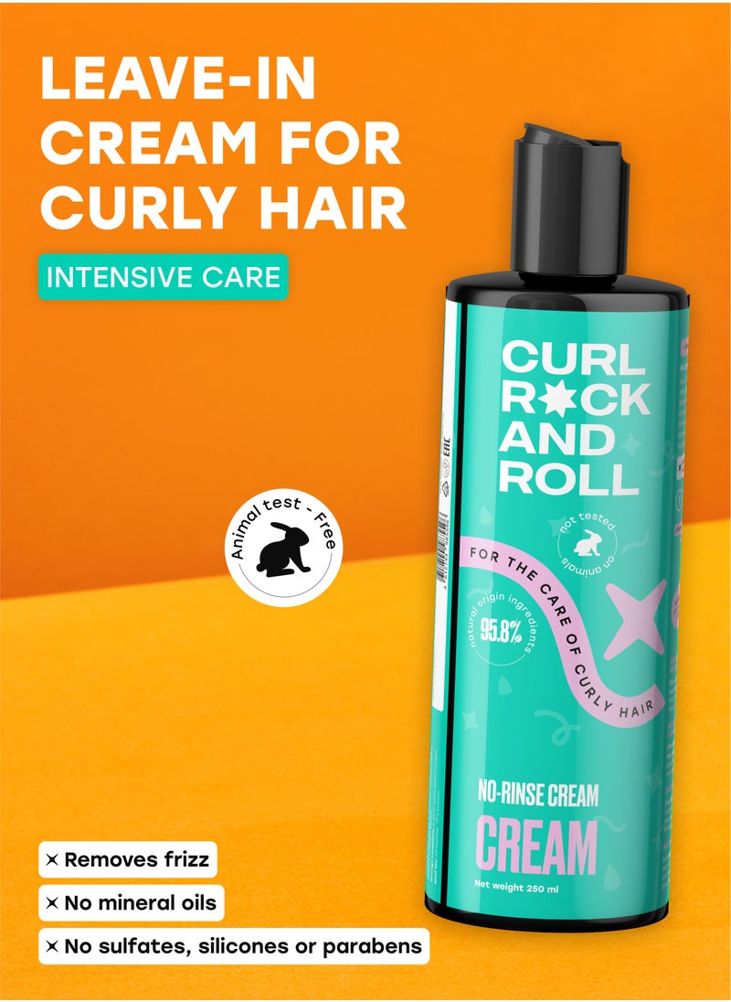 Curl Rock and Roll Cream for Natural Hair and Curls - Hydrates and Smoothes - Paraben-Free & Sulfate-Free, 250 ml