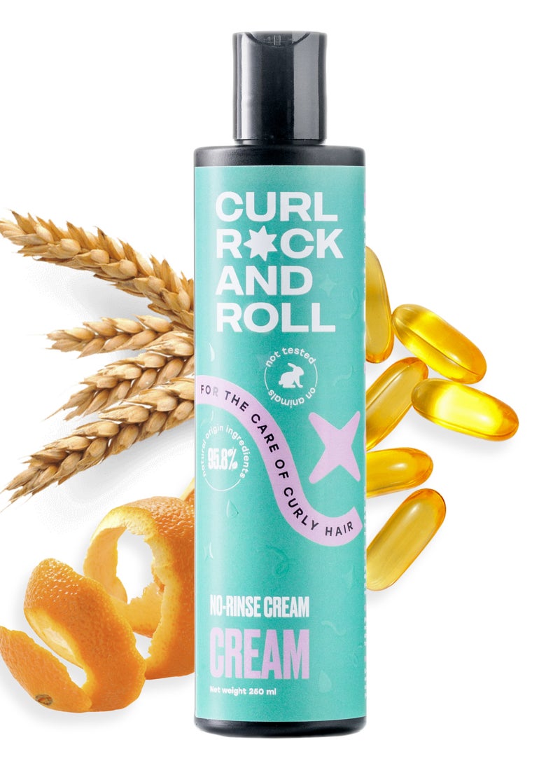 Curl Rock and Roll Cream for Natural Hair and Curls - Hydrates and Smoothes - Paraben-Free & Sulfate-Free, 250 ml