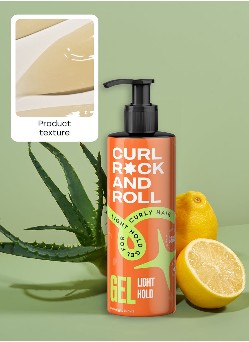 Curl Rock and Roll Hair Styling Gel - Moisturizes and Nourishes - Paraben-Free & Sulfate-Free - Light Hold, 300 ml