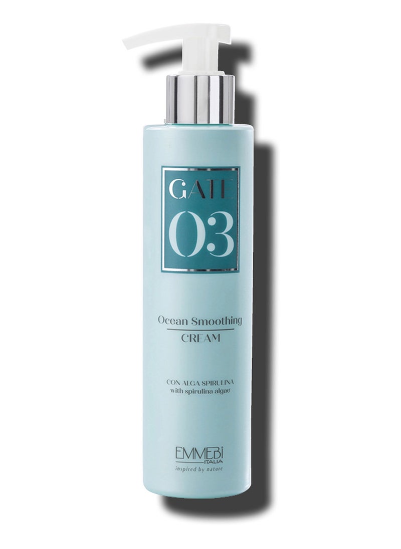 EMMEBI ITALIA Gate 03 Ocean Smoothing Natural Cream - Thermal Smoothing and Moisturizing with Spirulina, Jojoba Oil, and Macadamia Oil - 200ml