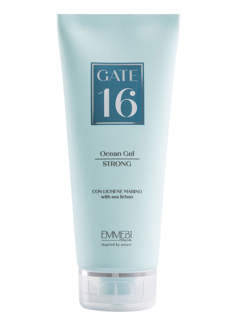 EMMEBI ITALIA Gate 16 Ocean Gel Strong Natural - Powerful Hold and High Precision Styling with Marine Extracts - 200m