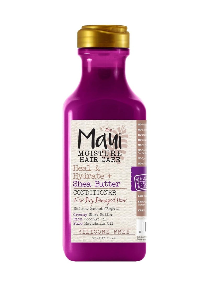 Maui Moisture Heal & Hydrate + Shea Butter Conditioner to Repair & Deeply Moisturize Tight Curly Hair with Coconut & Macademia Oils, Vegan, Silicone, Paraben & Sulfate-Free, 13 fl oz